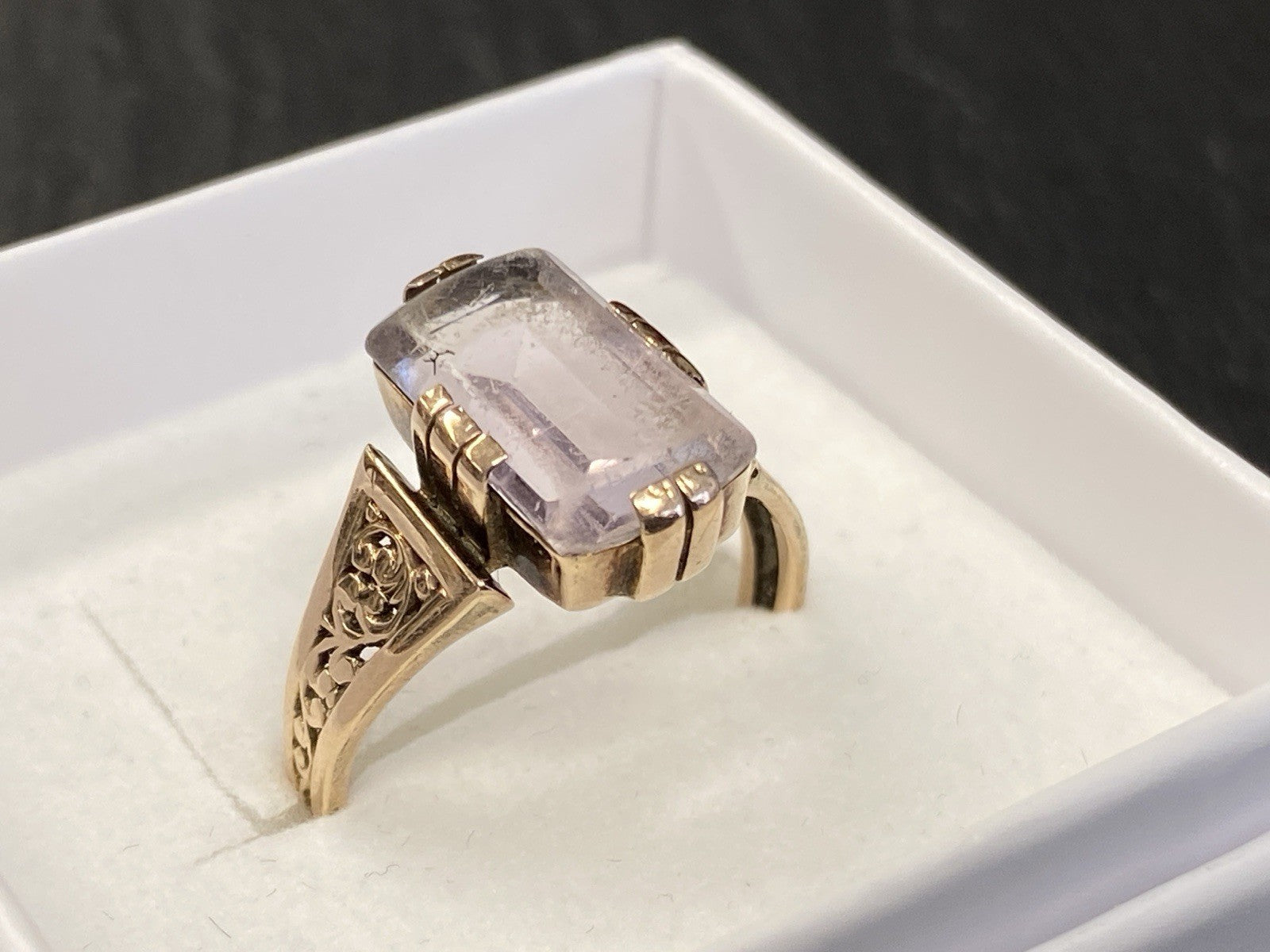 Ring Bergkristall Filigranes Dekor Quarz Grösse 60, Wohl Silber vergoldet