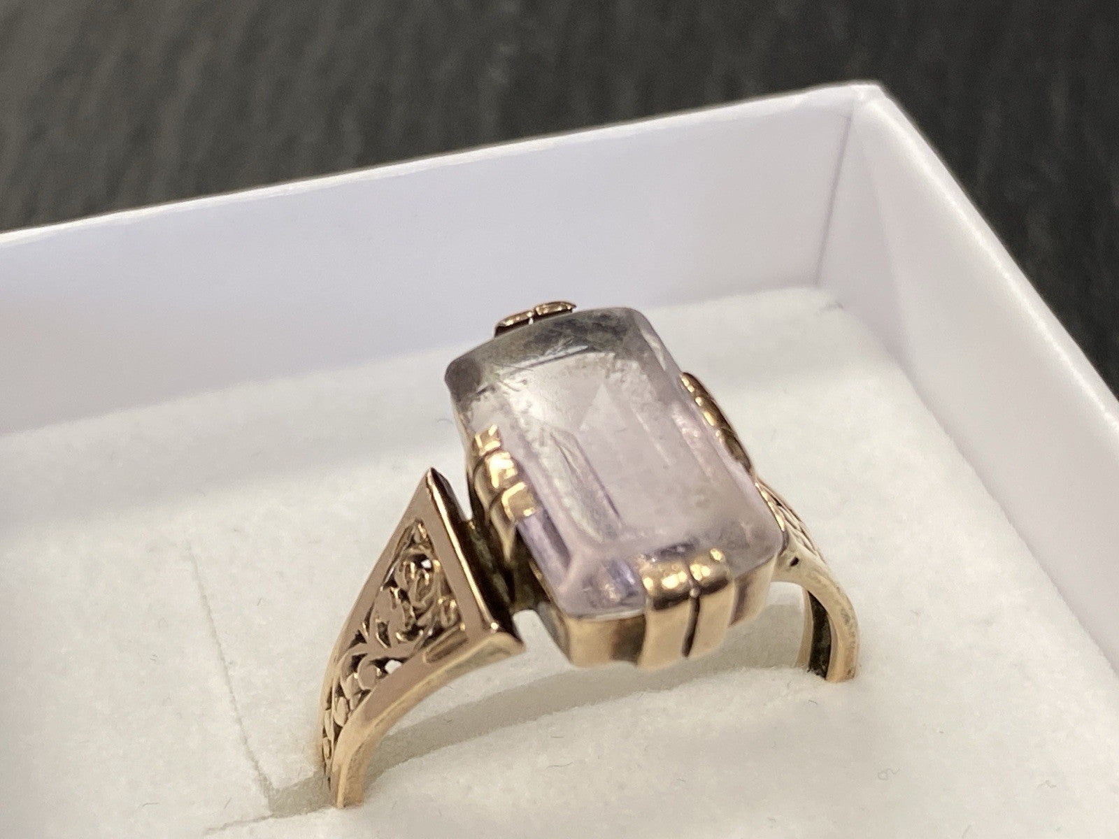 Ring Bergkristall Filigranes Dekor Quarz Grösse 60, Wohl Silber vergoldet