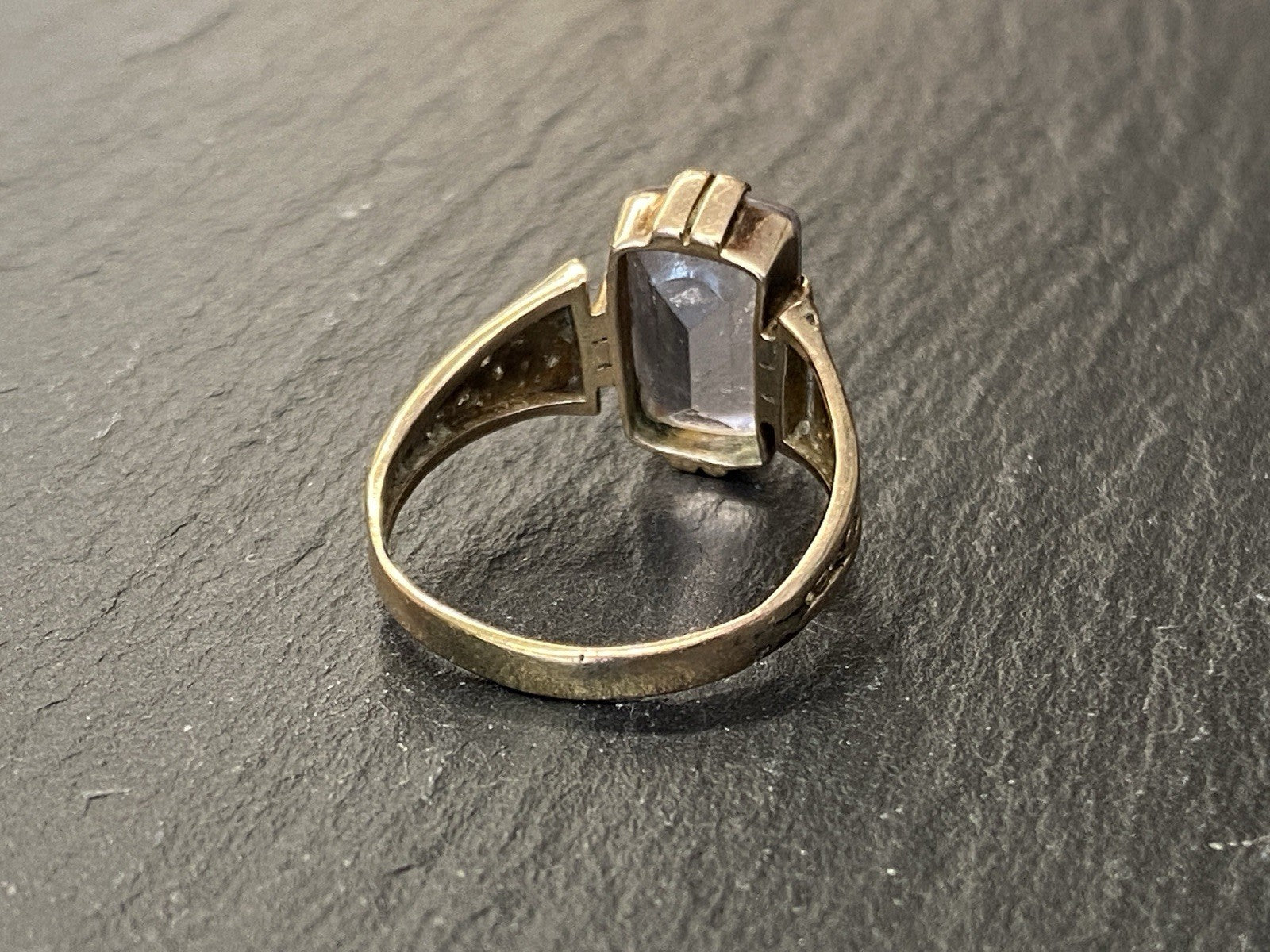 Ring Bergkristall Filigranes Dekor Quarz Grösse 60, Wohl Silber vergoldet