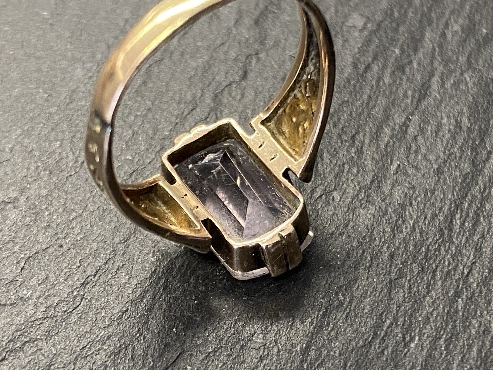 Ring Bergkristall Filigranes Dekor Quarz Grösse 60, Wohl Silber vergoldet