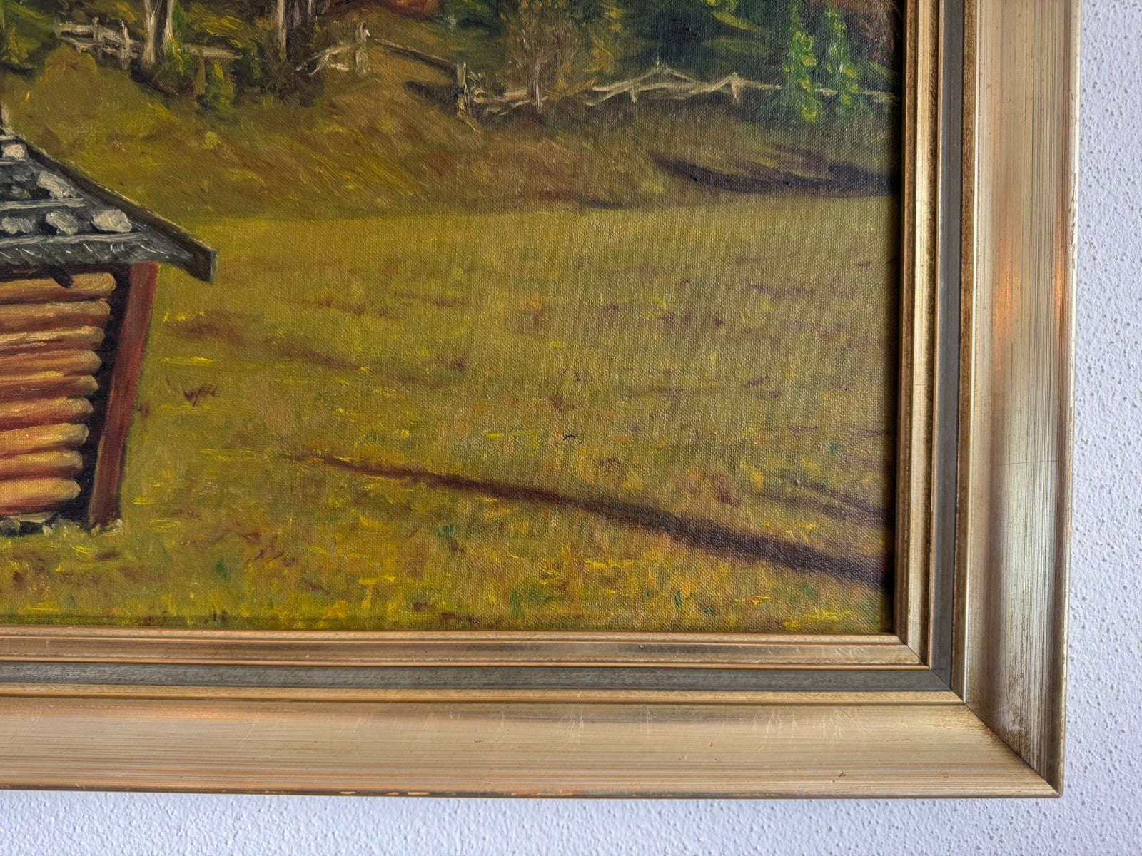 Ölgemälde Monogrammiert Jb Landschaft mit Gebirge