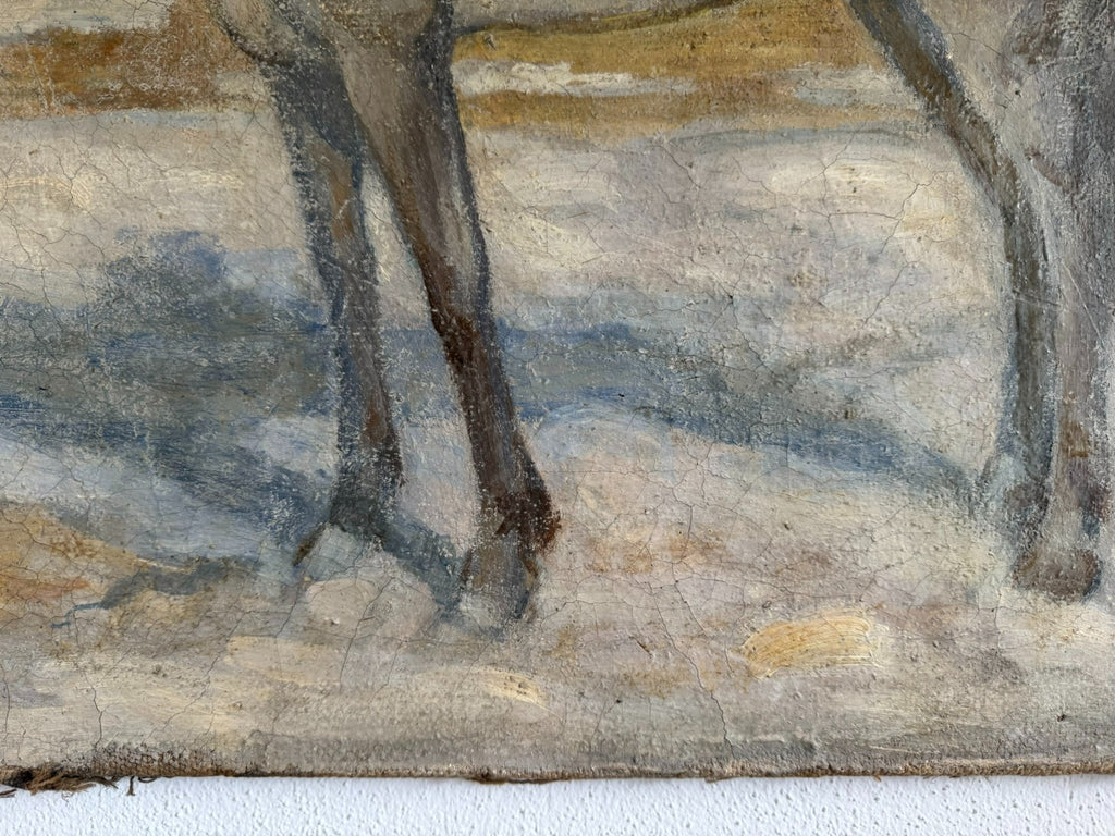 Ölgemälde Landschaft Mädchen auf Pfert signiert Palm Jost