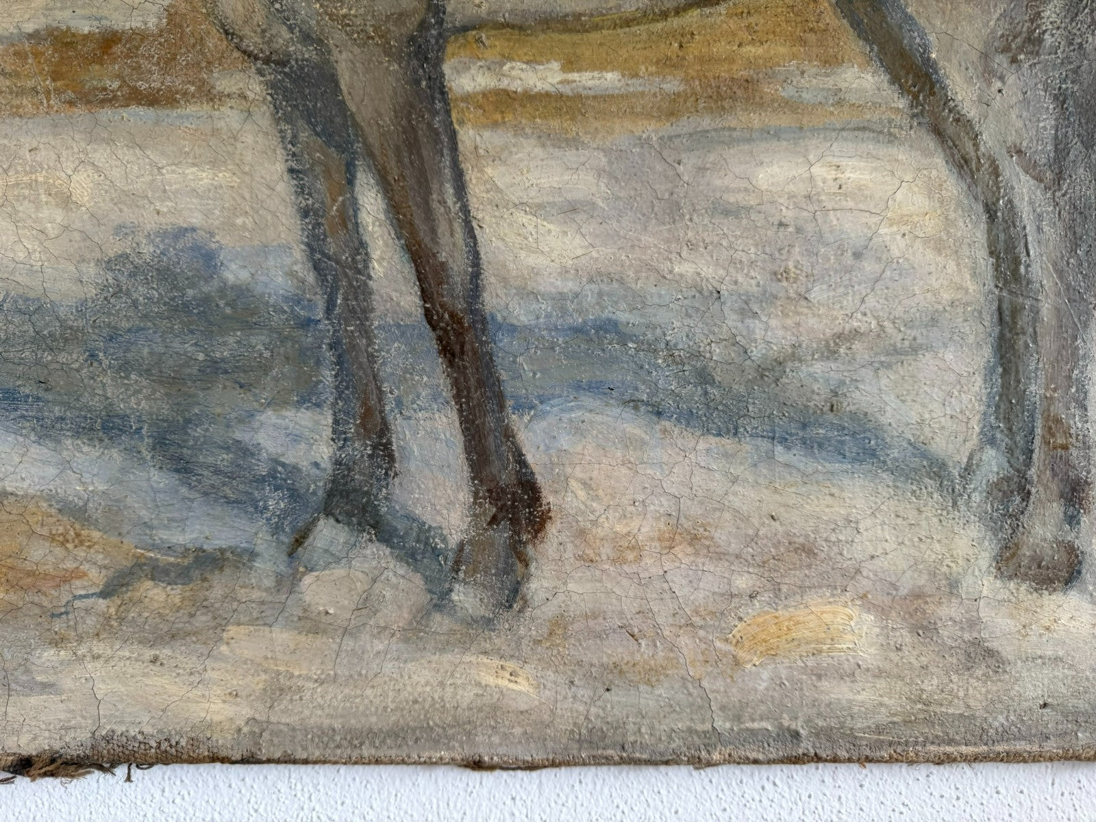 Ölgemälde Landschaft Mädchen auf Pfert signiert Palm Jost