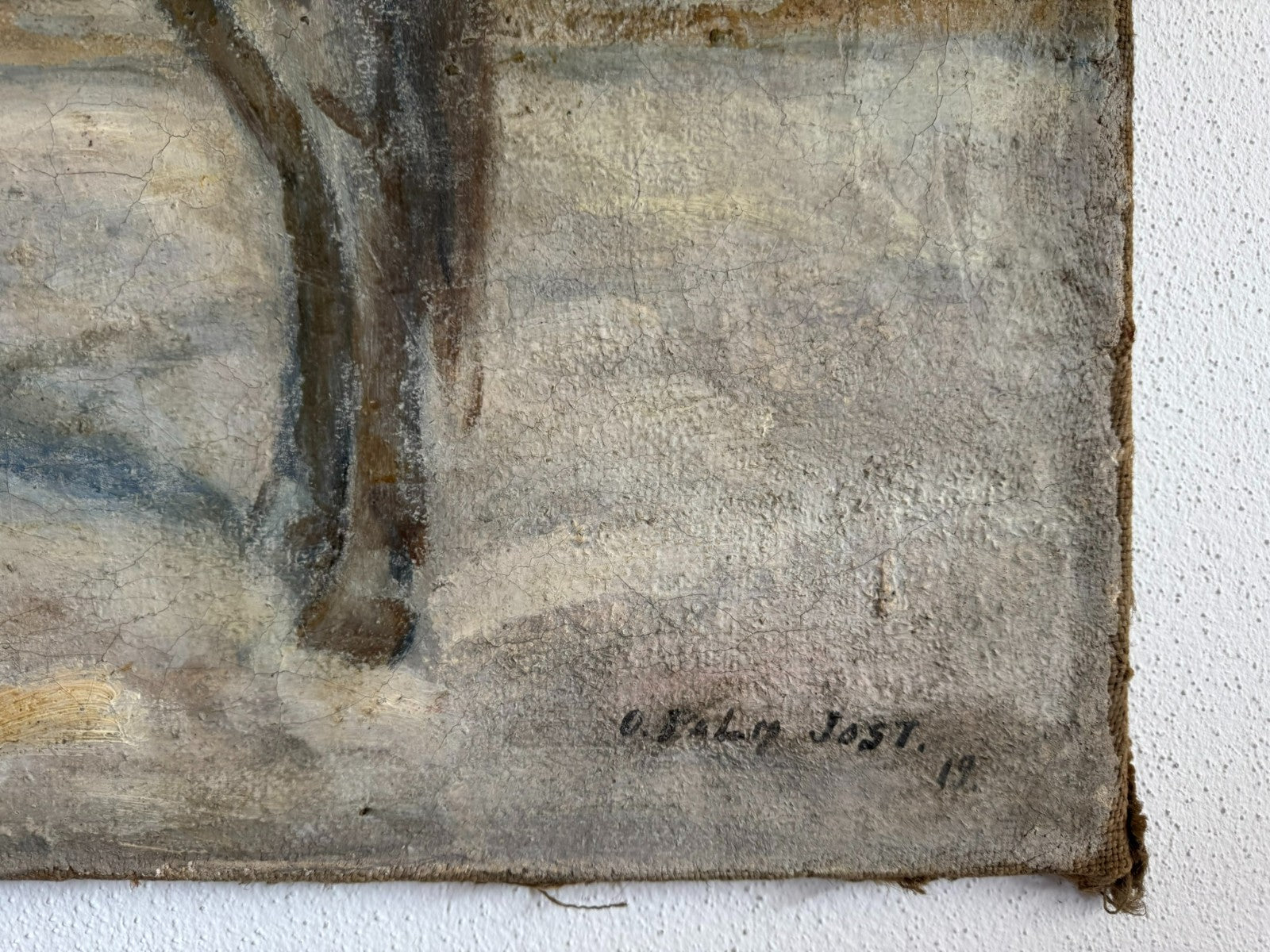 Ölgemälde Landschaft Mädchen auf Pfert signiert Palm Jost