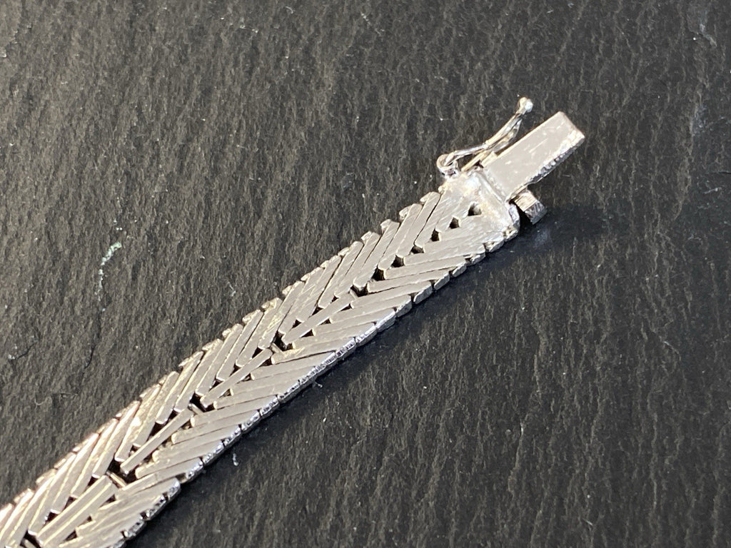 Armband Platt 835 Silber Saphir Saphire Rosenschliff 0,34CT