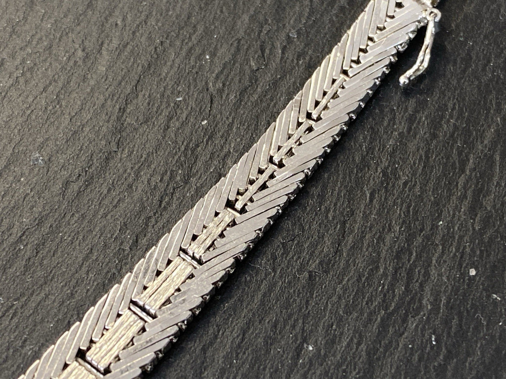 Armband Platt 835 Silber Saphir Saphire Rosenschliff 0,34CT