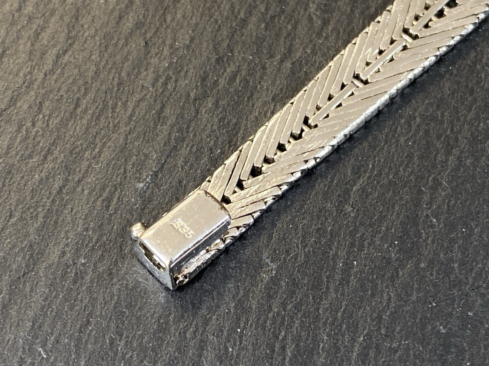 Armband Platt 835 Silber Saphir Saphire Rosenschliff 0,34CT