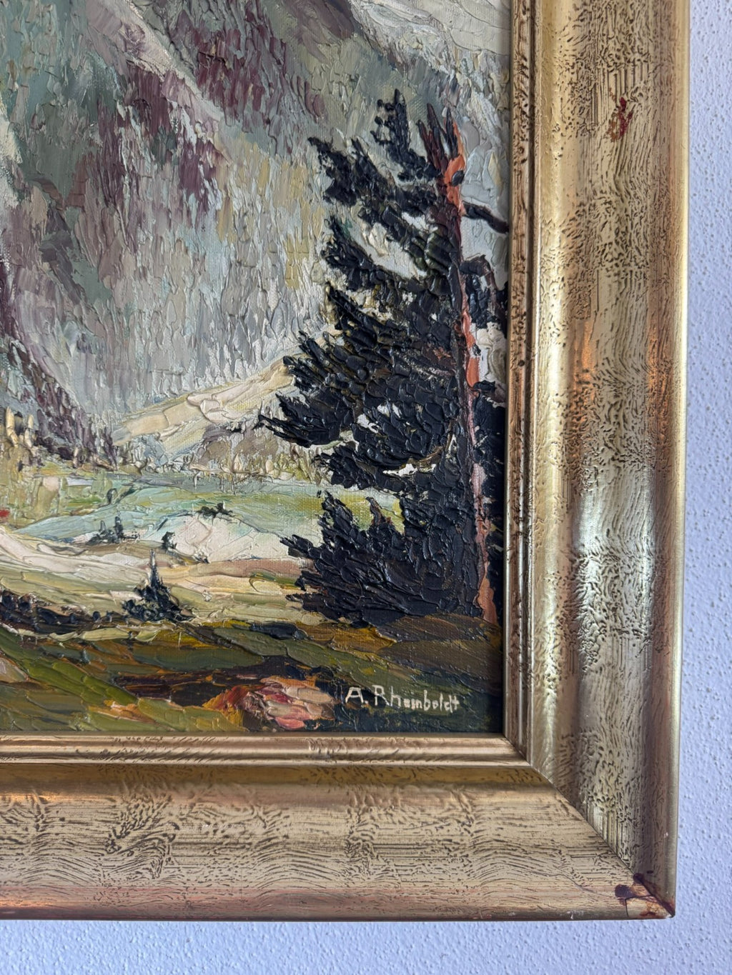 Ölgemälde Landschaft signiert A. Rheinboldt