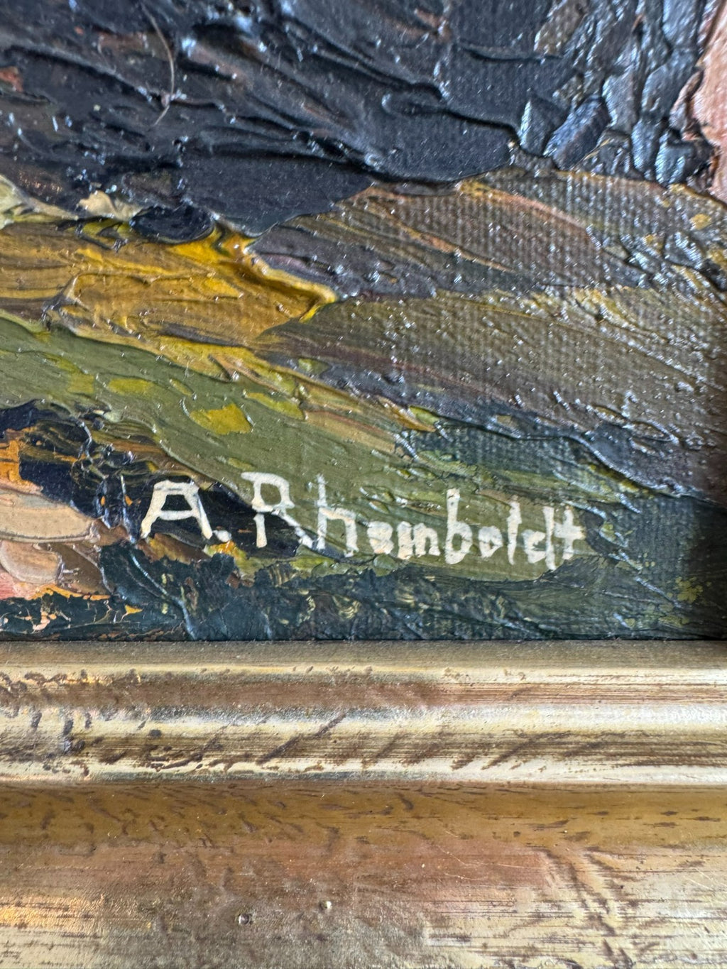 Ölgemälde Landschaft signiert A. Rheinboldt