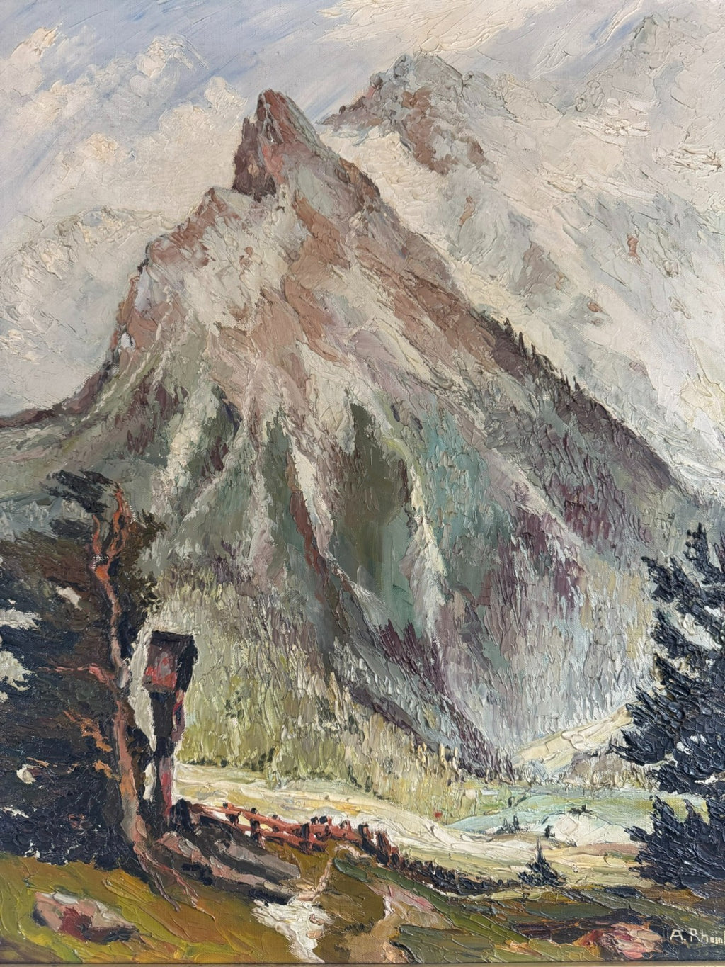 Ölgemälde Landschaft signiert A. Rheinboldt