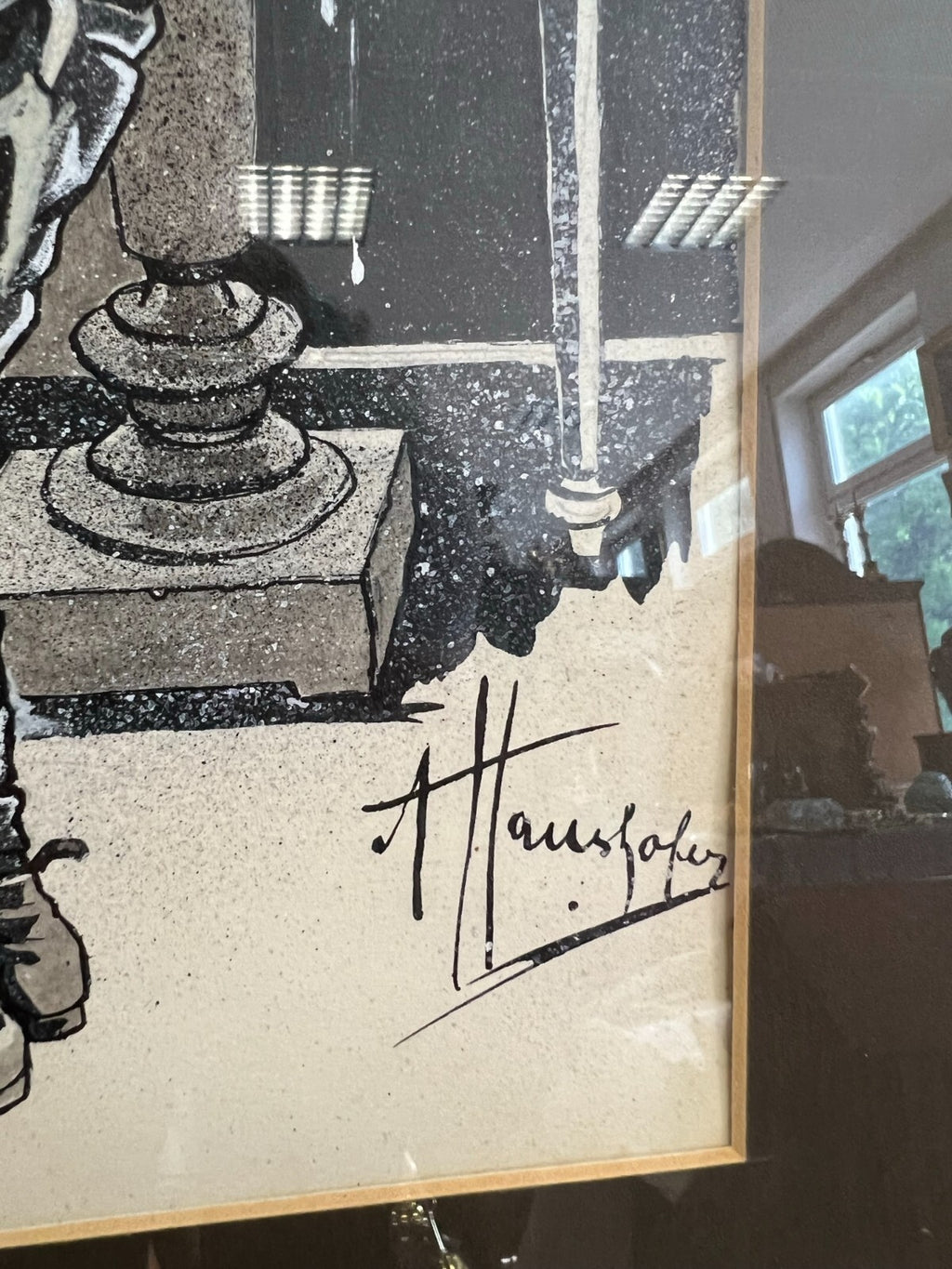 Grisaille auf Papier Personen in Gespräch Alfred Haushofer (1872-1943)