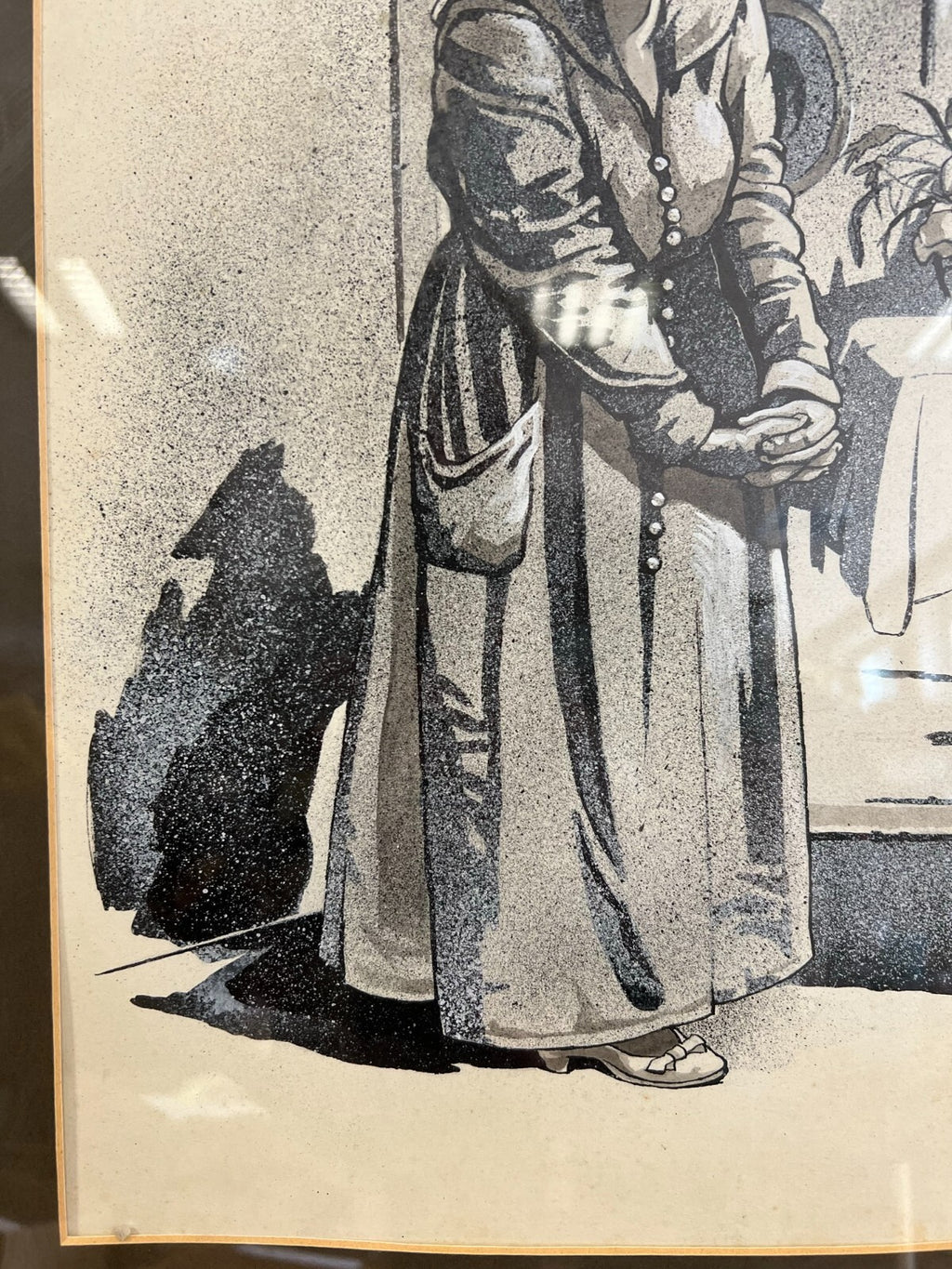 Grisaille auf Papier Personen in Gespräch Alfred Haushofer (1872-1943)