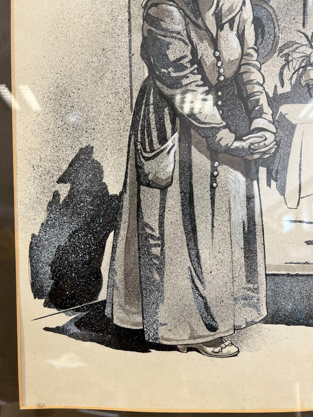 Grisaille auf Papier Personen in Gespräch Alfred Haushofer (1872-1943)