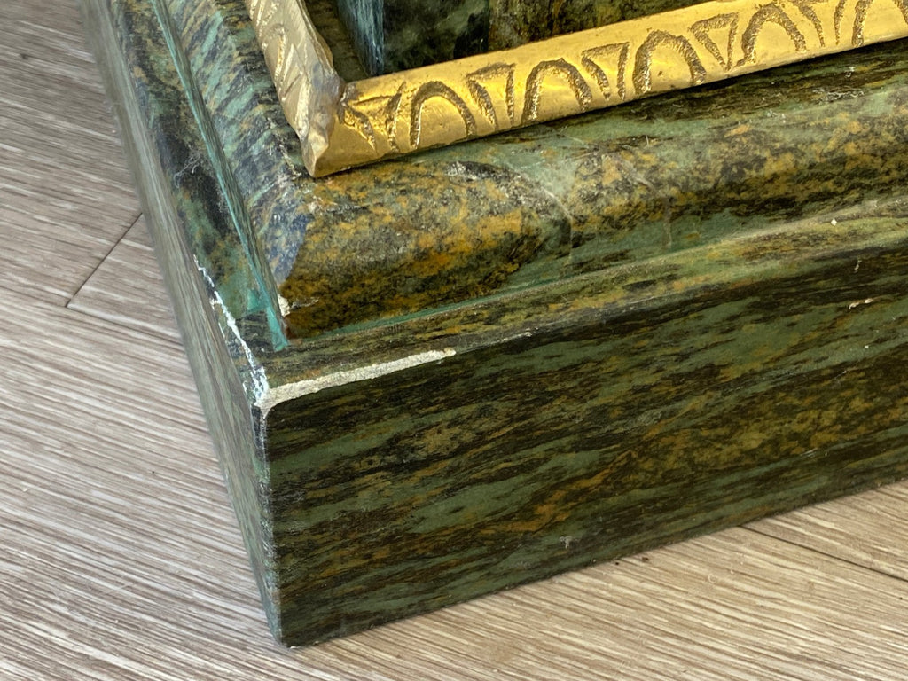 Paar Marmor Säulen Messing Ornamente antikes Vorbild