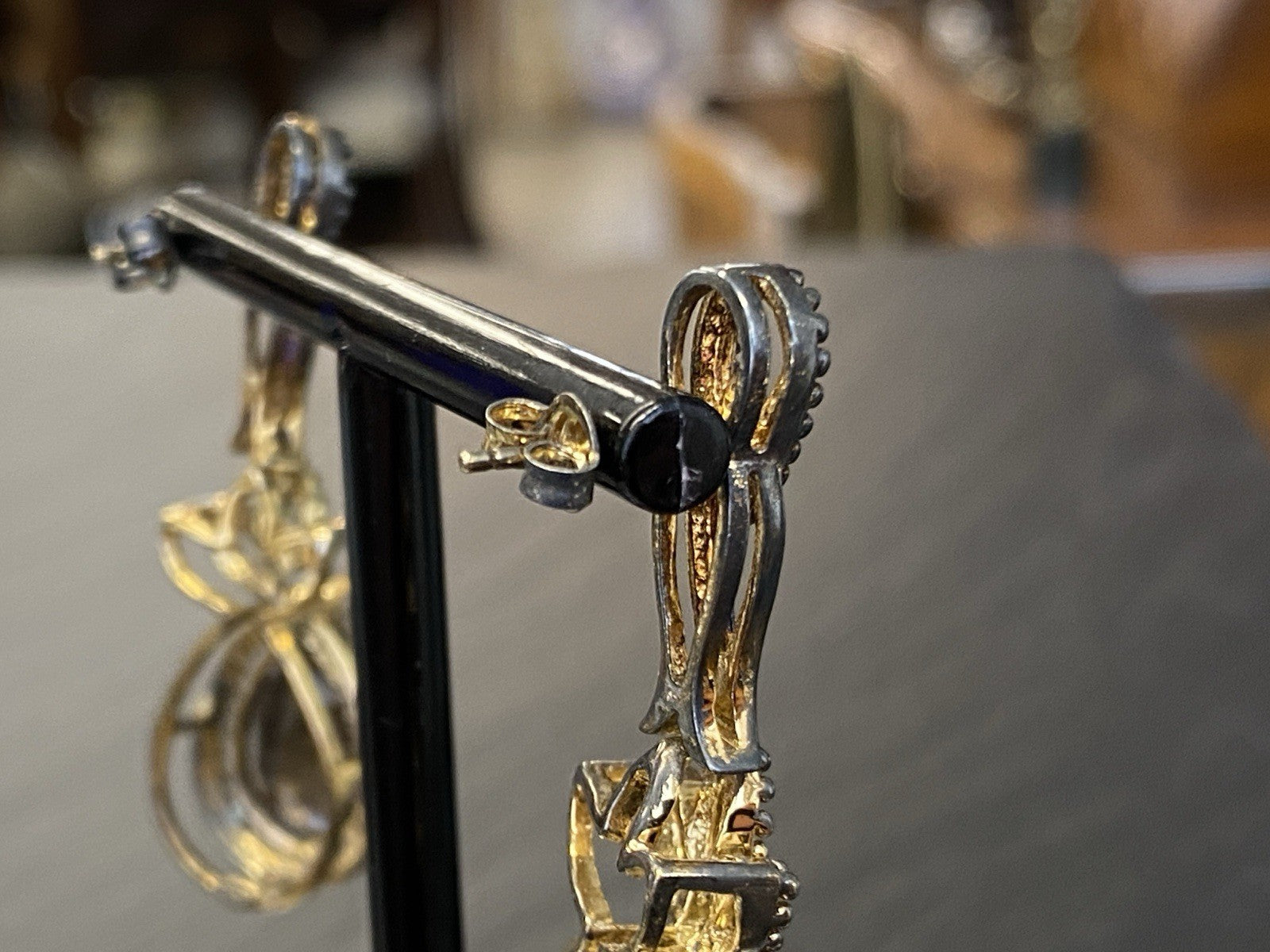 Ohrhänger Rauchquarz 925 Sterling Silber Tropfenschliff Tropfen vergoldet