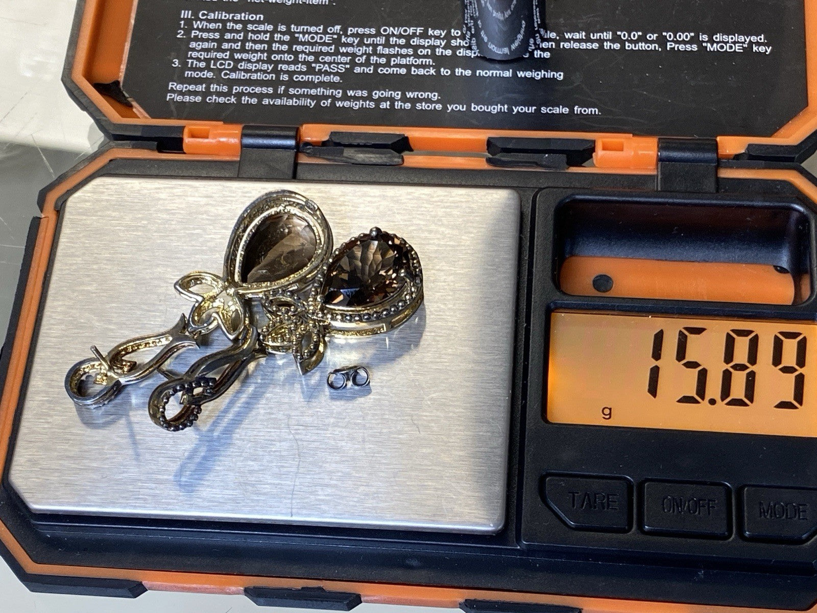 Ohrhänger Rauchquarz 925 Sterling Silber Tropfenschliff Tropfen vergoldet