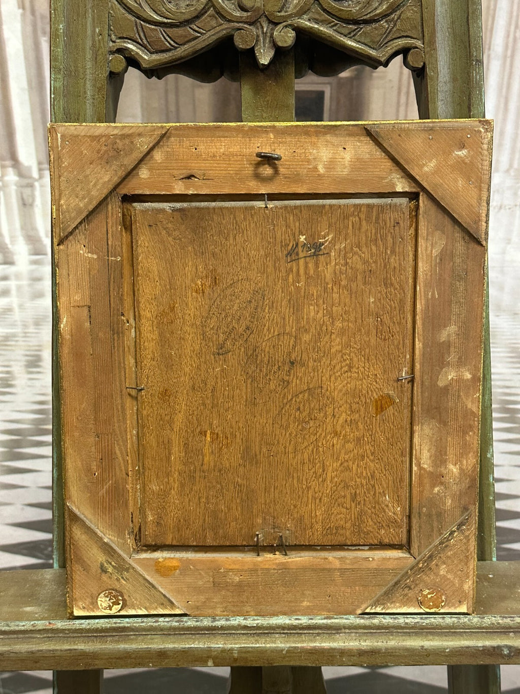 Ölgemälde Personen mit Kutsche auf der Rast Franz Quaglio (1844-1920)