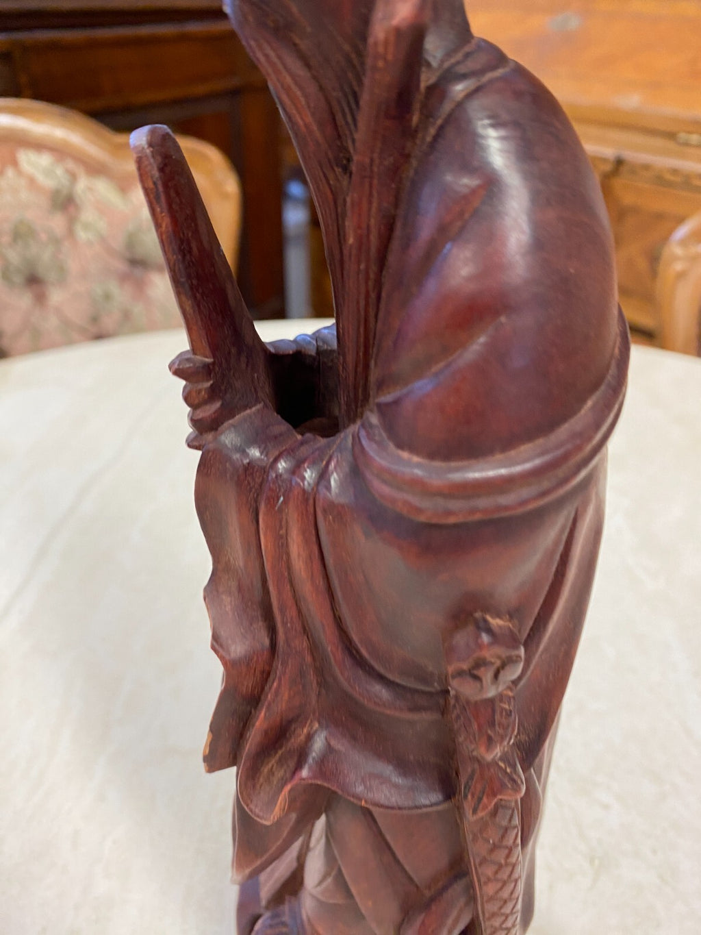 China Skulptur aus Holz Gelehrter 30cm hoch
