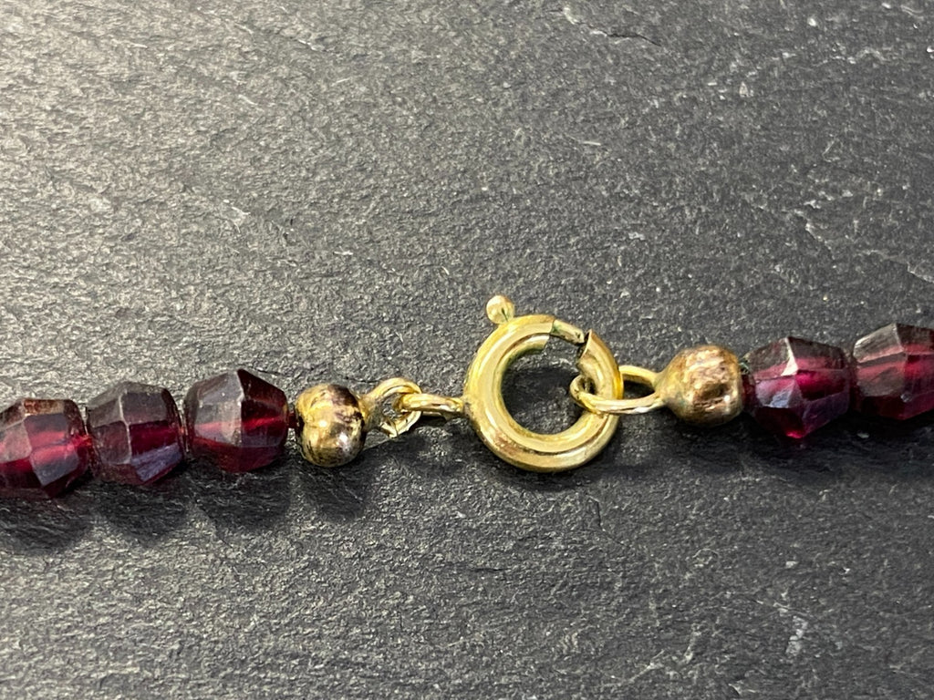 Vintage Granat Kette Halskette Perlenkette 45cm