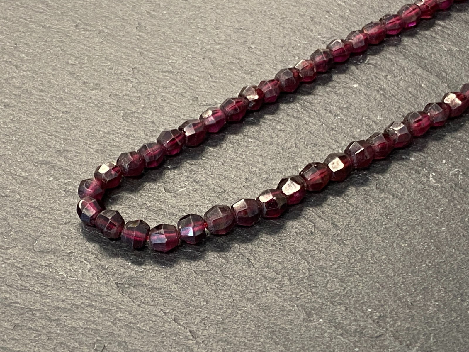 Vintage Granat Kette Halskette Perlenkette 45cm