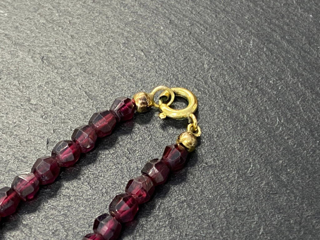 Vintage Granat Kette Halskette Perlenkette 45cm