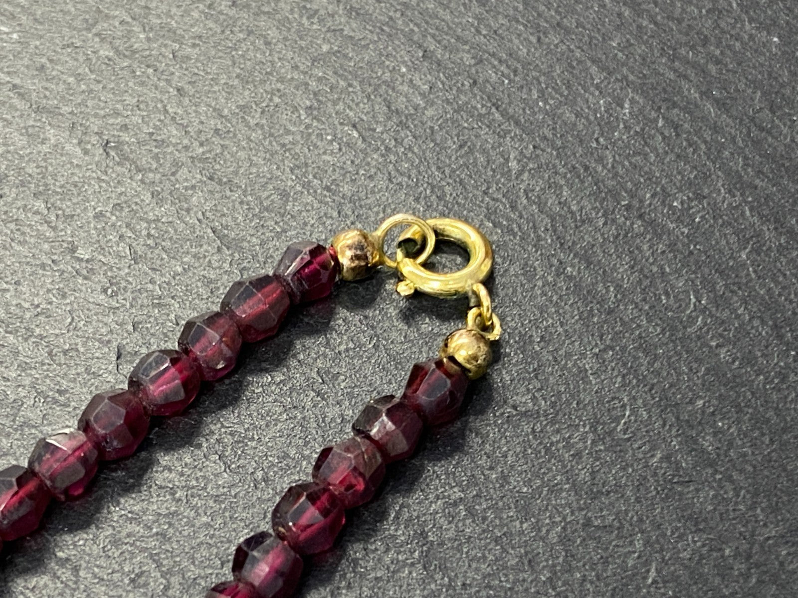 Vintage Granat Kette Halskette Perlenkette 45cm