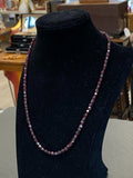 VINTAGE GRANAT KETTE HALSKETTE PERLENKETTE 45cm