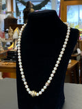 ELEGANTES COLLIER PERLENKETTE MIT ELEMENTEN AUS GELBGOLD 14K DIAMANTEN