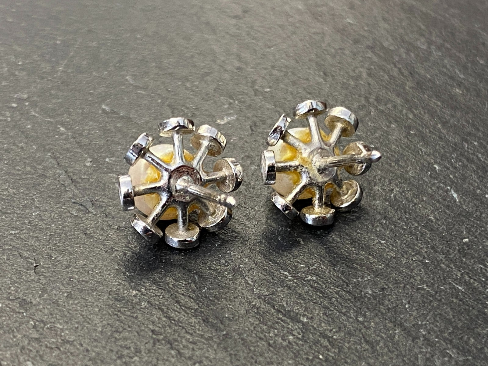 Paar Ohrstecker aus Weissgold Gold 14K 585 mit Perle Perlenohrringe Ohrringe