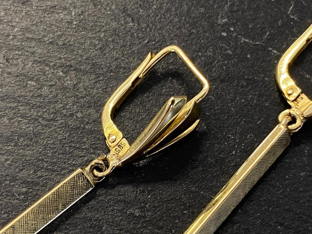 Paar Ohrringe aus Weissgold Gold 14K 585 7,39g mit Perle Perlenohrringe