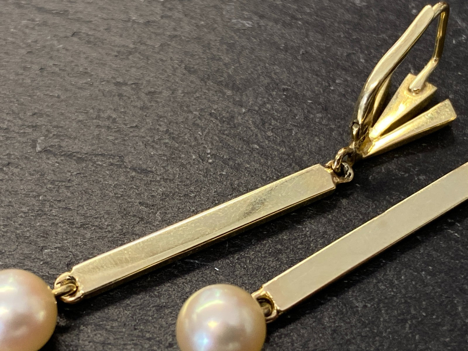 Paar Ohrringe aus Weissgold Gold 14K 585 7,39g mit Perle Perlenohrringe