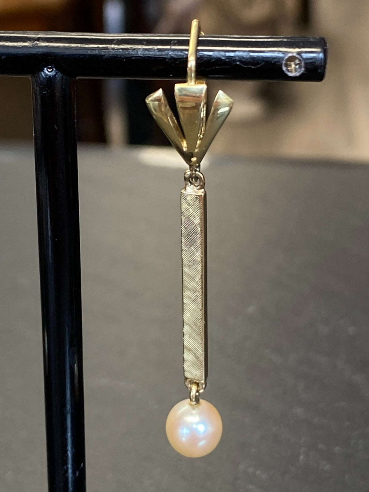 Paar Ohrringe aus Weissgold Gold 14K 585 7,39g mit Perle Perlenohrringe