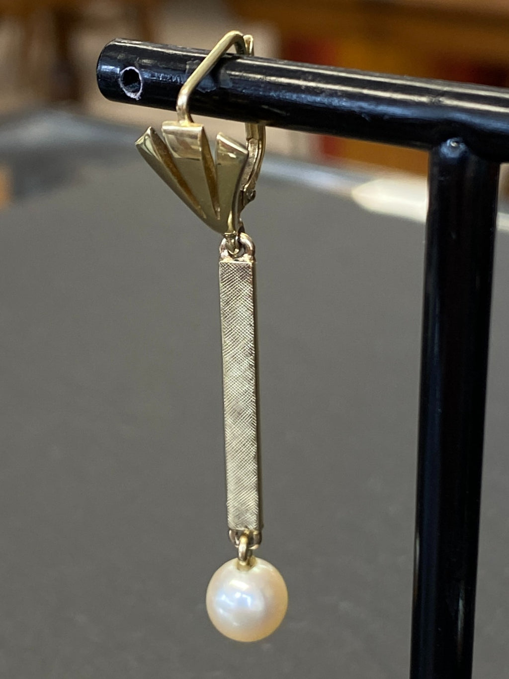 Paar Ohrringe aus Weissgold Gold 14K 585 7,39g mit Perle Perlenohrringe