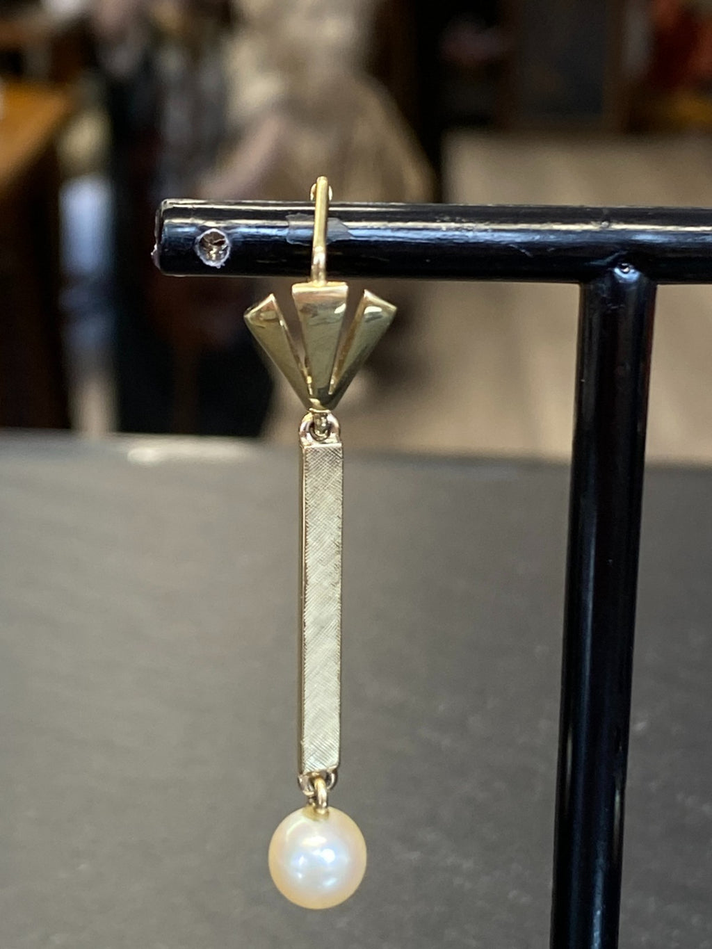 Paar Ohrringe aus Weissgold Gold 14K 585 7,39g mit Perle Perlenohrringe