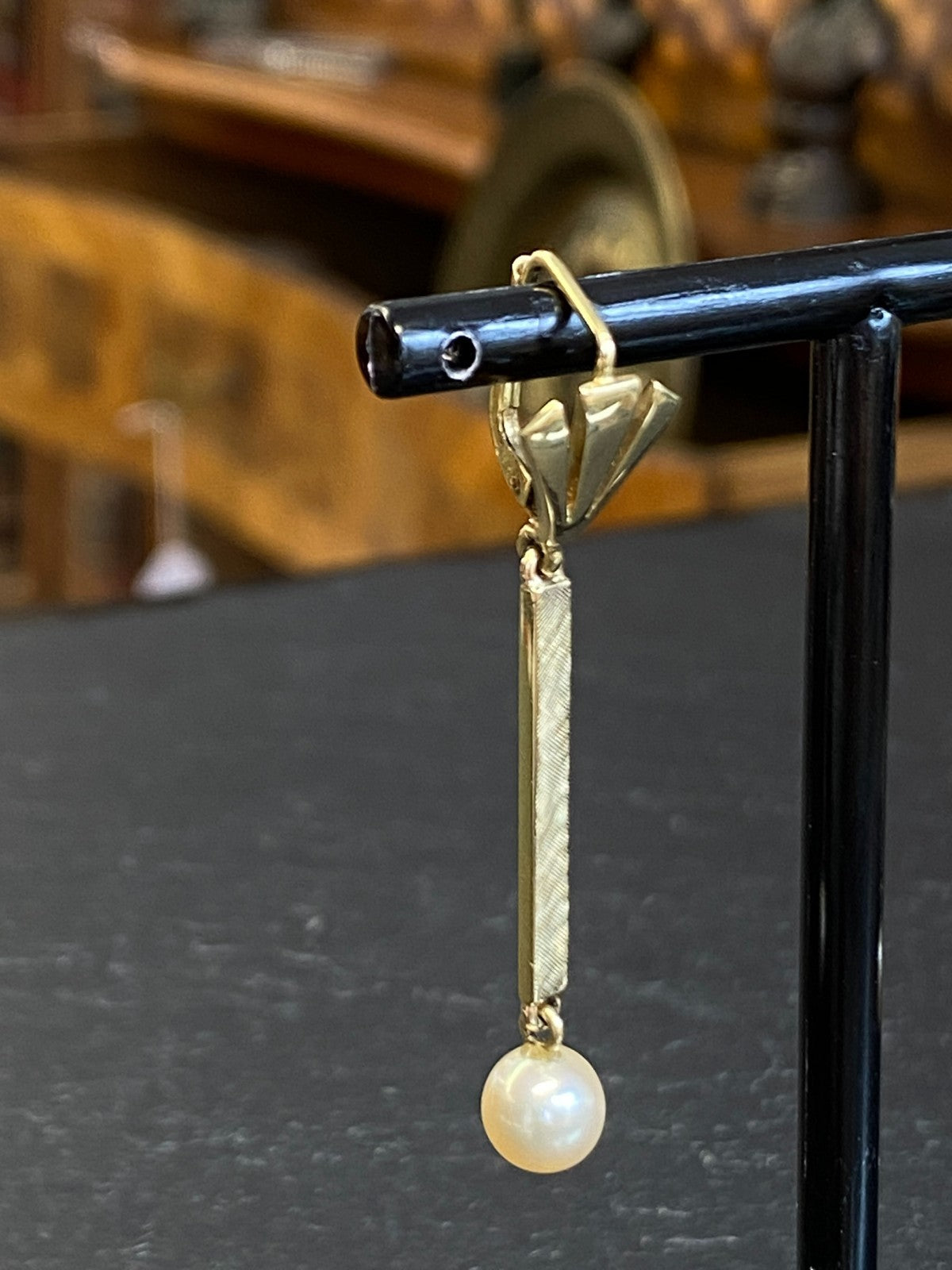 Paar Ohrringe aus Weissgold Gold 14K 585 7,39g mit Perle Perlenohrringe