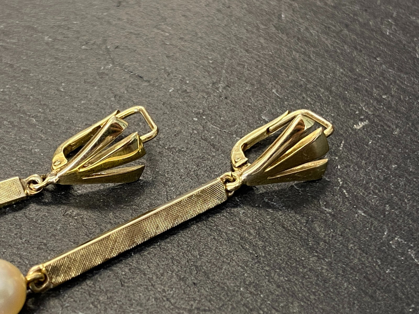 Paar Ohrringe aus Weissgold Gold 14K 585 7,39g mit Perle Perlenohrringe