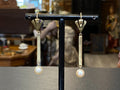 PAAR OHRRINGE AUS WEISSGOLD GOLD 14K 585 7,39g MIT PERLE PERLENOHRRINGE