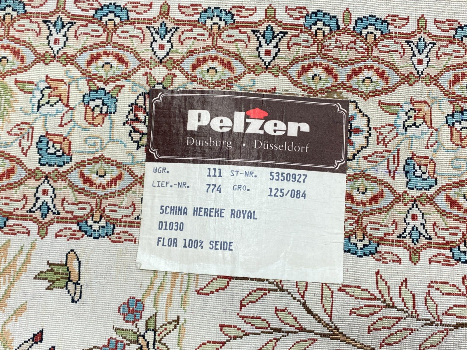 Figürlicher Hereke Teppich Seideteppich Seide 1.000.000 Knoten 124x95cm