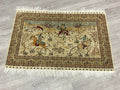 FIGÜRLICHER HEREKE TEPPICH SEIDETEPPICH SEIDE 1.000.000 KNOTEN 124x95cm
