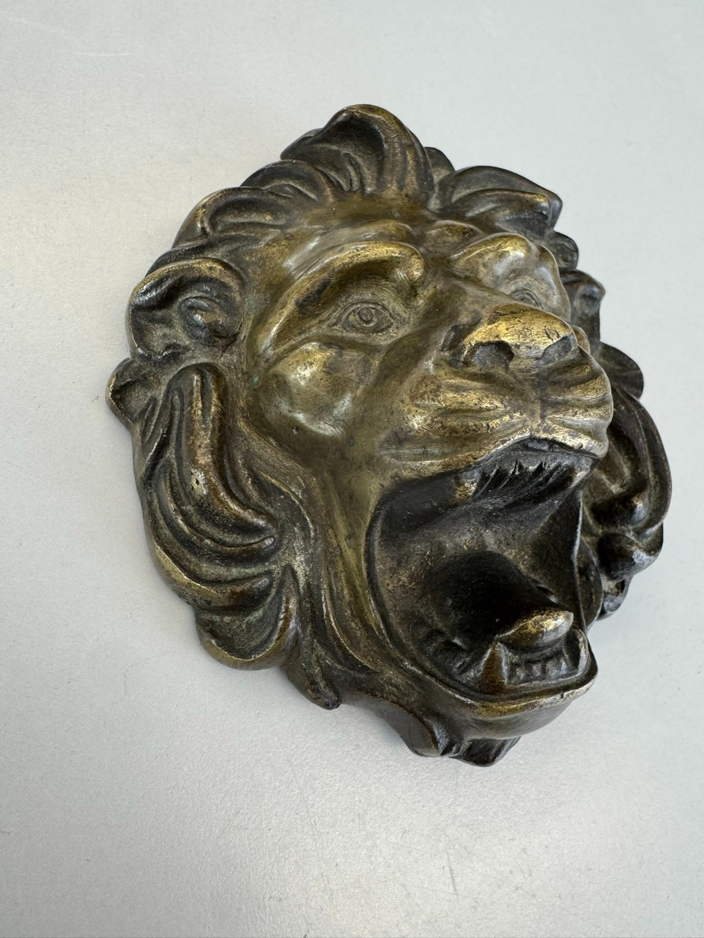 Antike Türapplike Löwenkopf aus Messing um 1880 Türklopfer