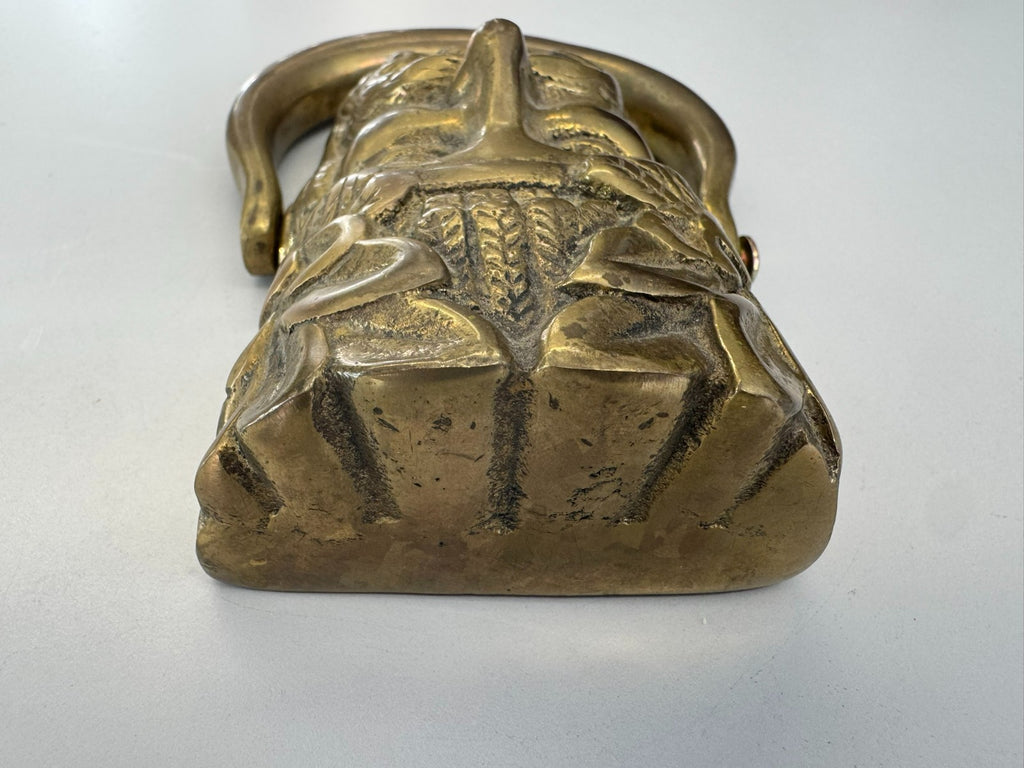 Antike Türapplike Kopf eines Mannes aus Messing um 1880 Türklopfer