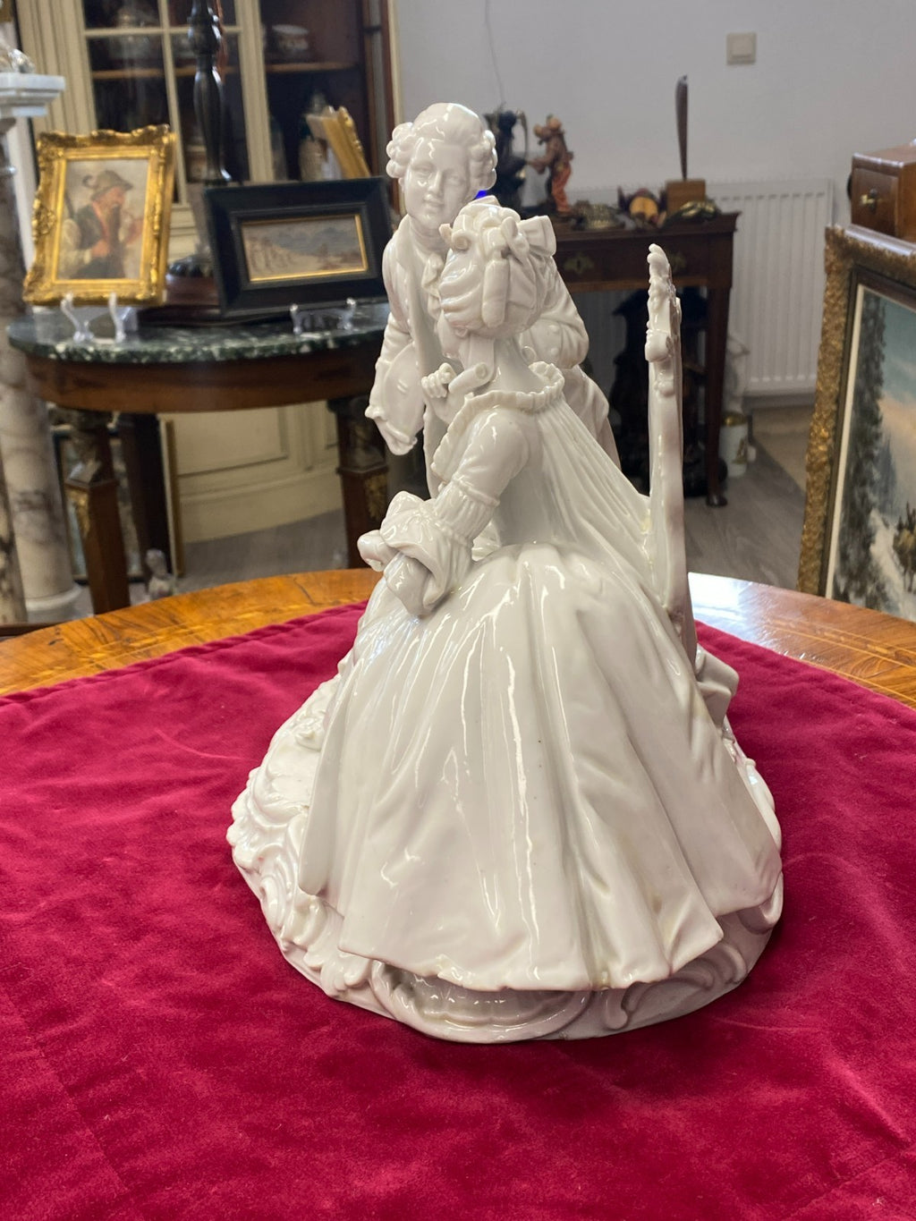 Sehr grosse antike Porzellan Figur Galantes Paar um 1900 Personen