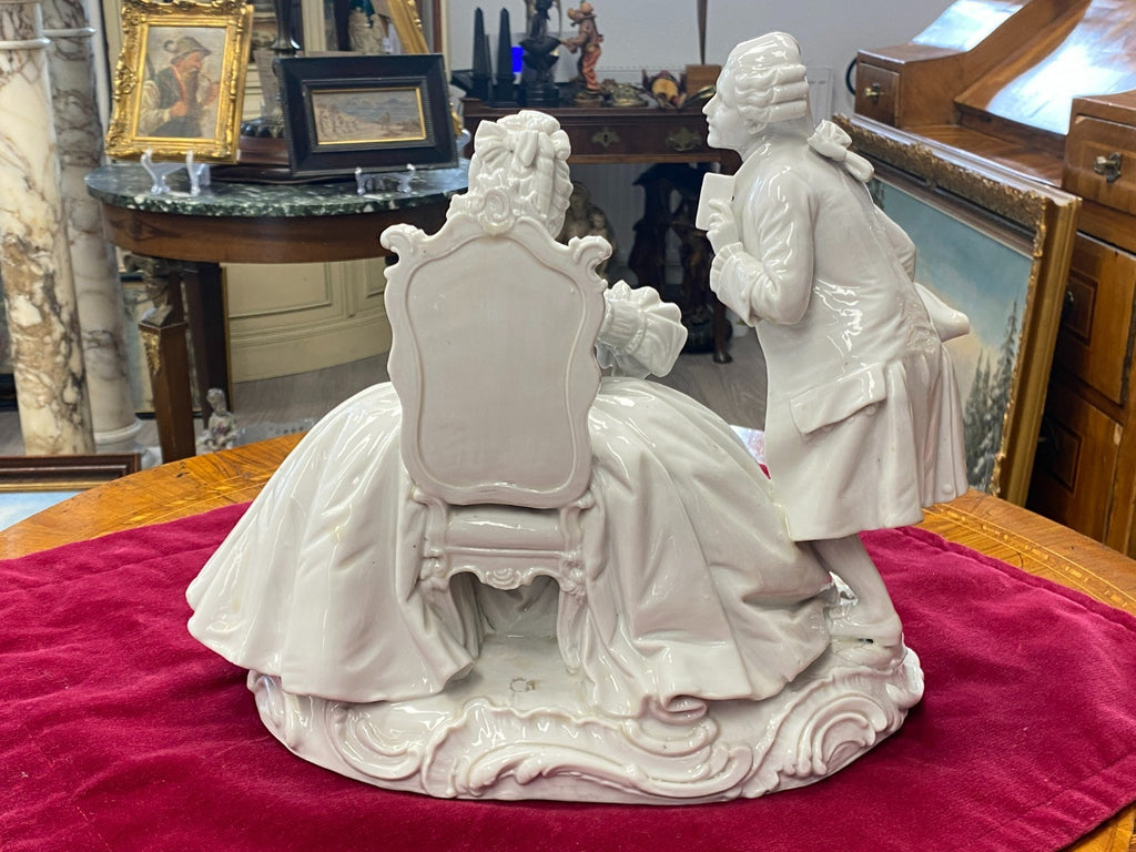 Sehr grosse antike Porzellan Figur Galantes Paar um 1900 Personen