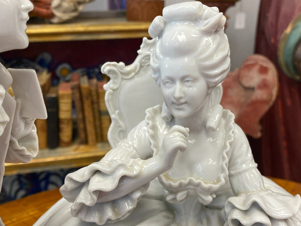 Sehr grosse antike Porzellan Figur Galantes Paar um 1900 Personen