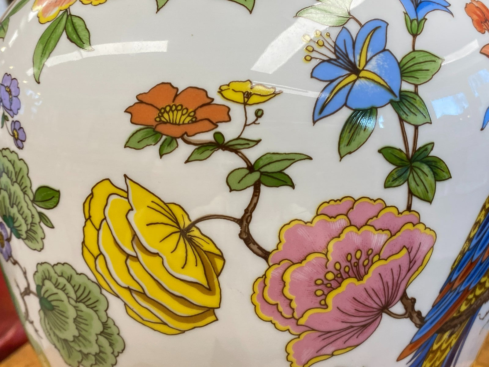 Kaiser Nanking Porzellan Vase mit Vogel Design 56cm