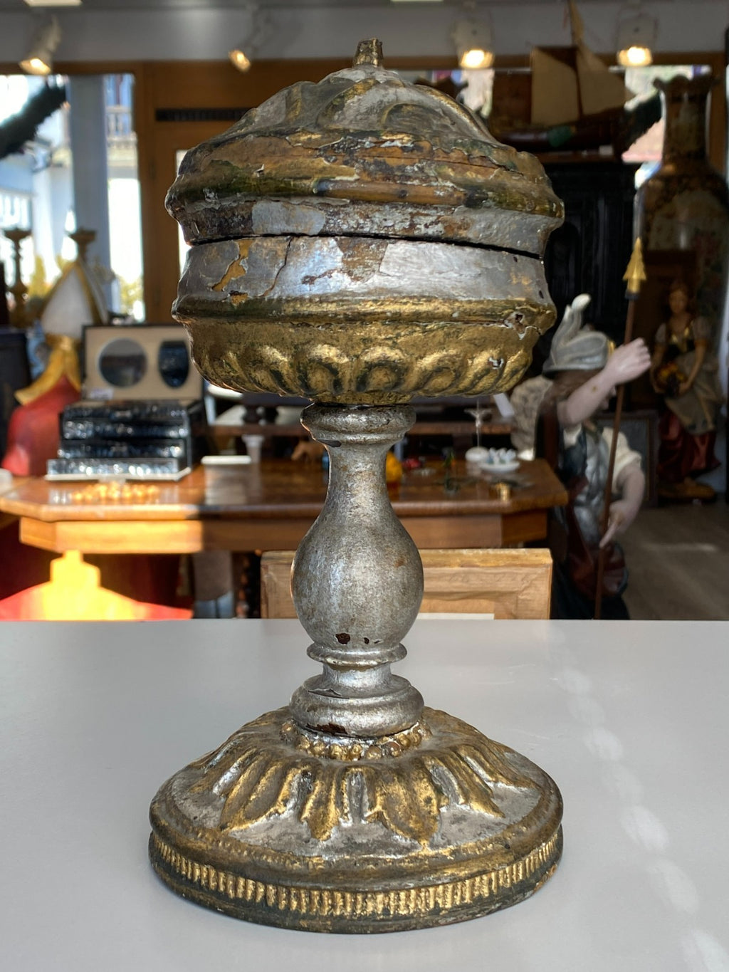 Barock Reliquar antik 18 tes Jhdt Holz gefasst