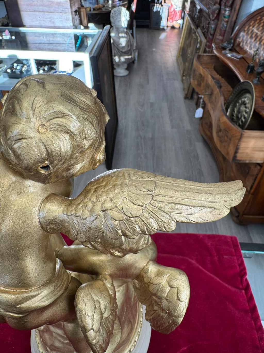 Rousseau Victor (1865-1954) "duo D´amour" Bronze Skulptur Engel Putti 42cm