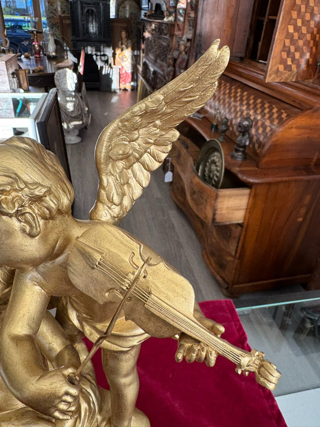 Rousseau Victor (1865-1954) "duo D´amour" Bronze Skulptur Engel Putti 42cm