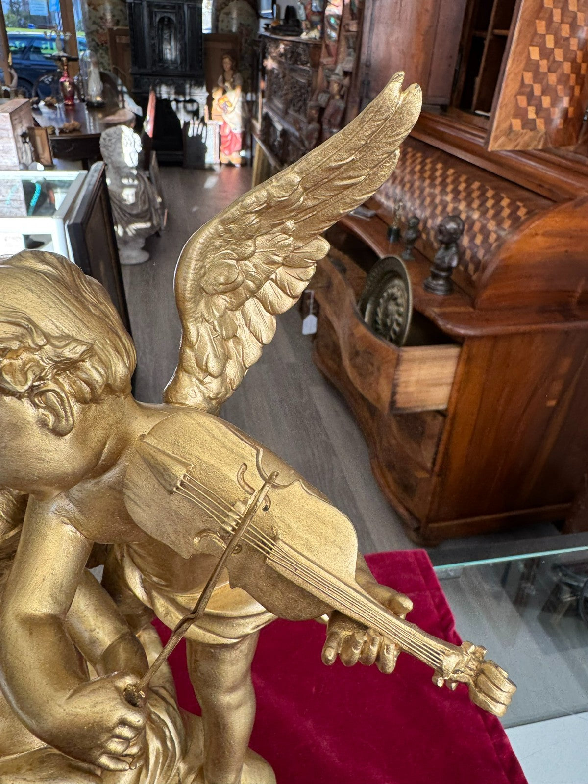 Rousseau Victor (1865-1954) "duo D´amour" Bronze Skulptur Engel Putti 42cm
