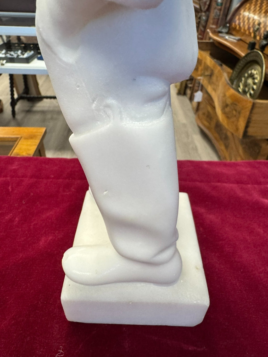 Antike Alabaster Figur Skulptur kleiner Koch Italien 19 tes Jhdt 37cm